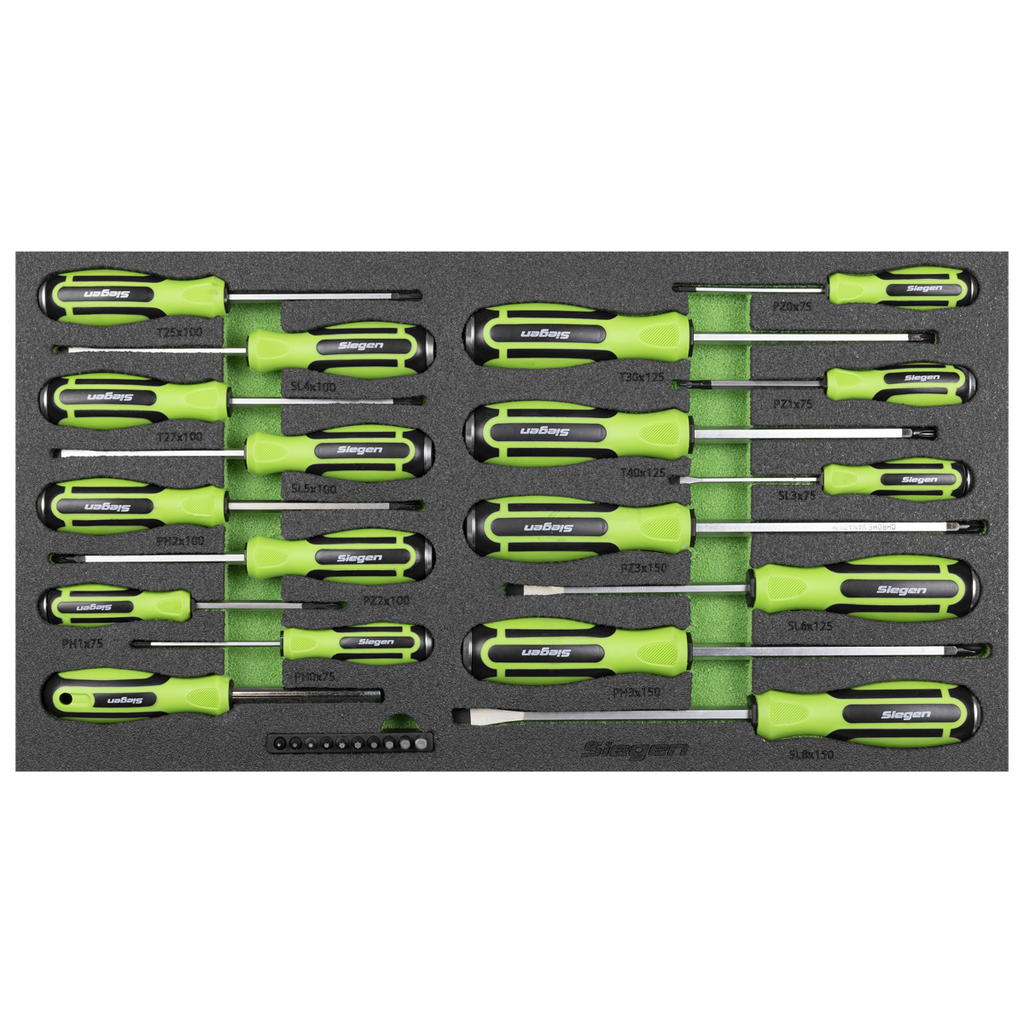Hammer-Thru Screwdriver, Bit Driver & Bit Set with Tool Tray 28pc S01281