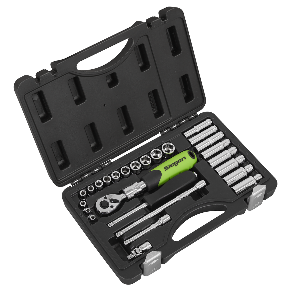 Extendable Ratchet Socket Set 1/4"Sq Drive 26pc S01286