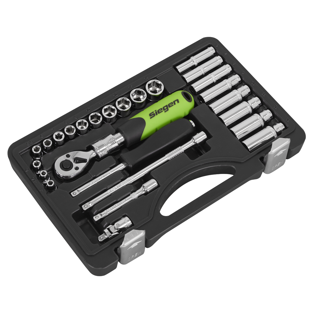 Extendable Ratchet Socket Set 1/4"Sq Drive 26pc S01286
