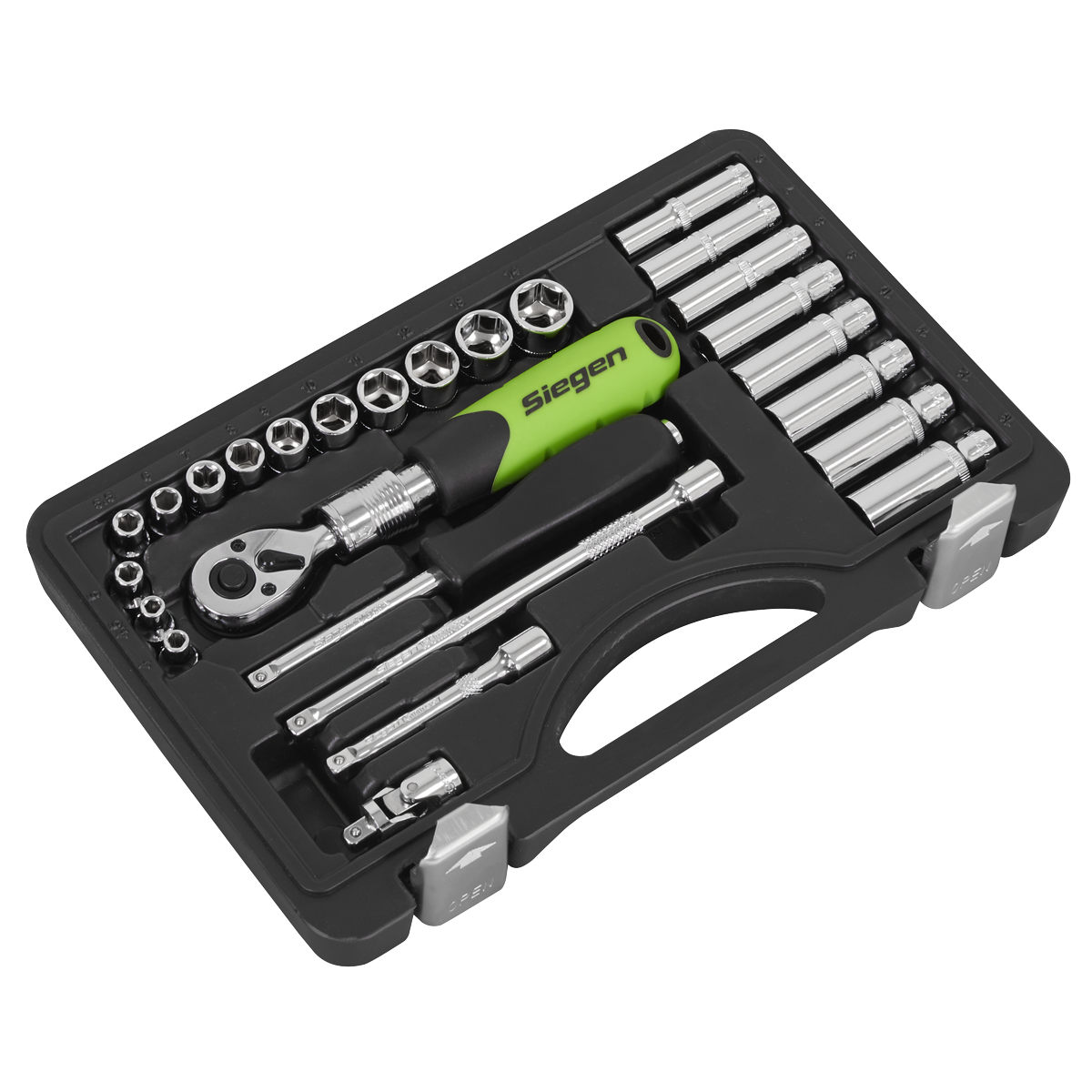 Extendable Ratchet Socket Set 1/4"Sq Drive 26pc S01286