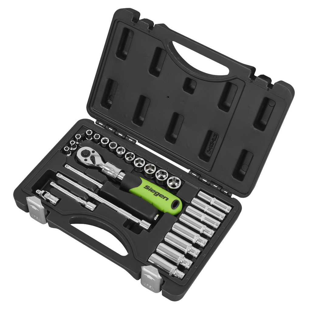 Extendable Ratchet Socket Set 1/4"Sq Drive 26pc S01286
