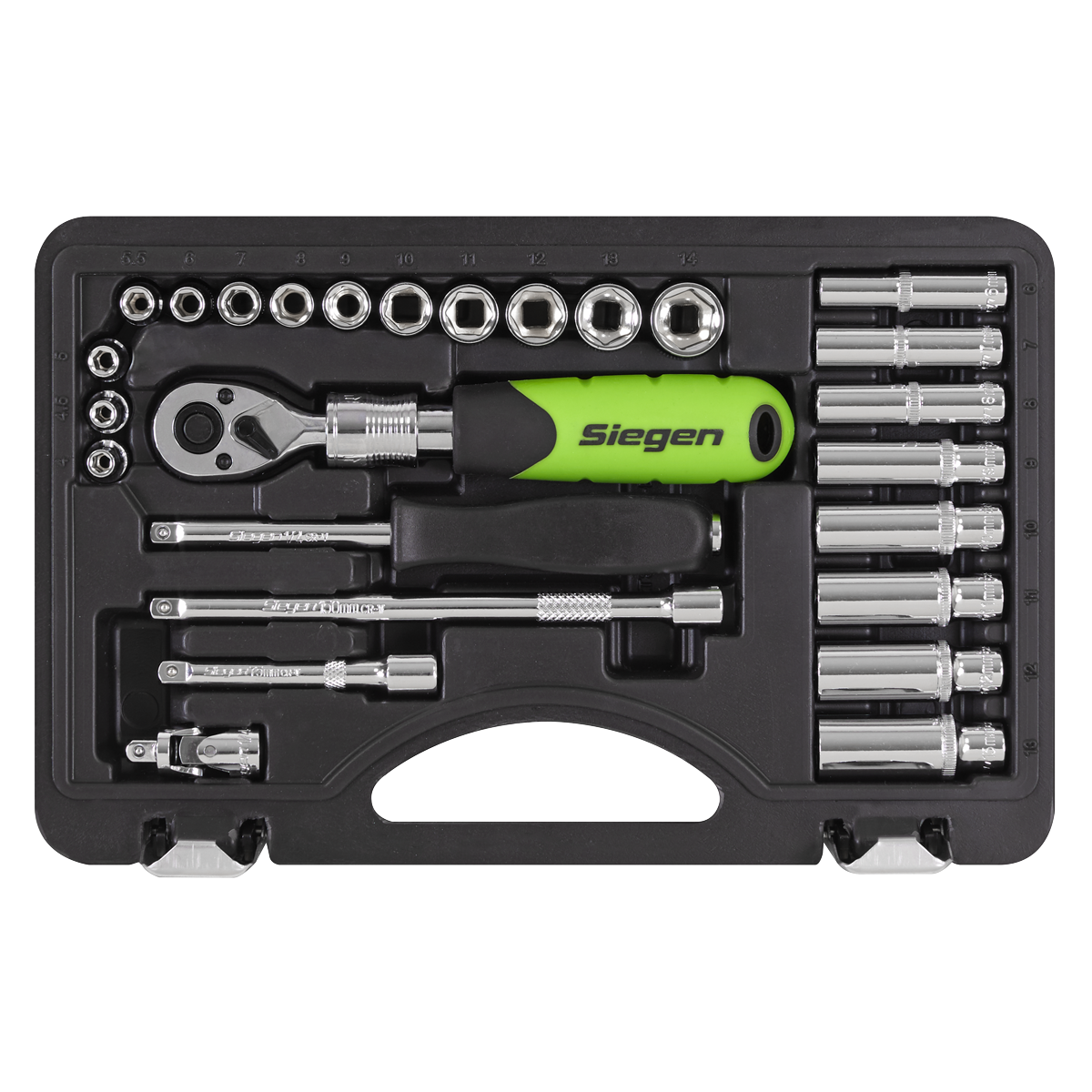 Extendable Ratchet Socket Set 1/4"Sq Drive 26pc S01286