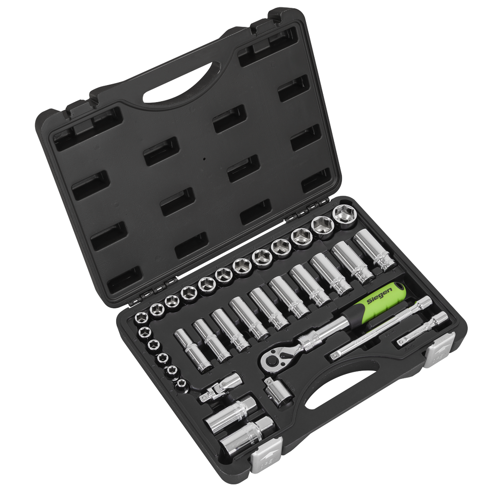 Extendable Ratchet Socket Set 3/8"Sq Drive 34pc S01287