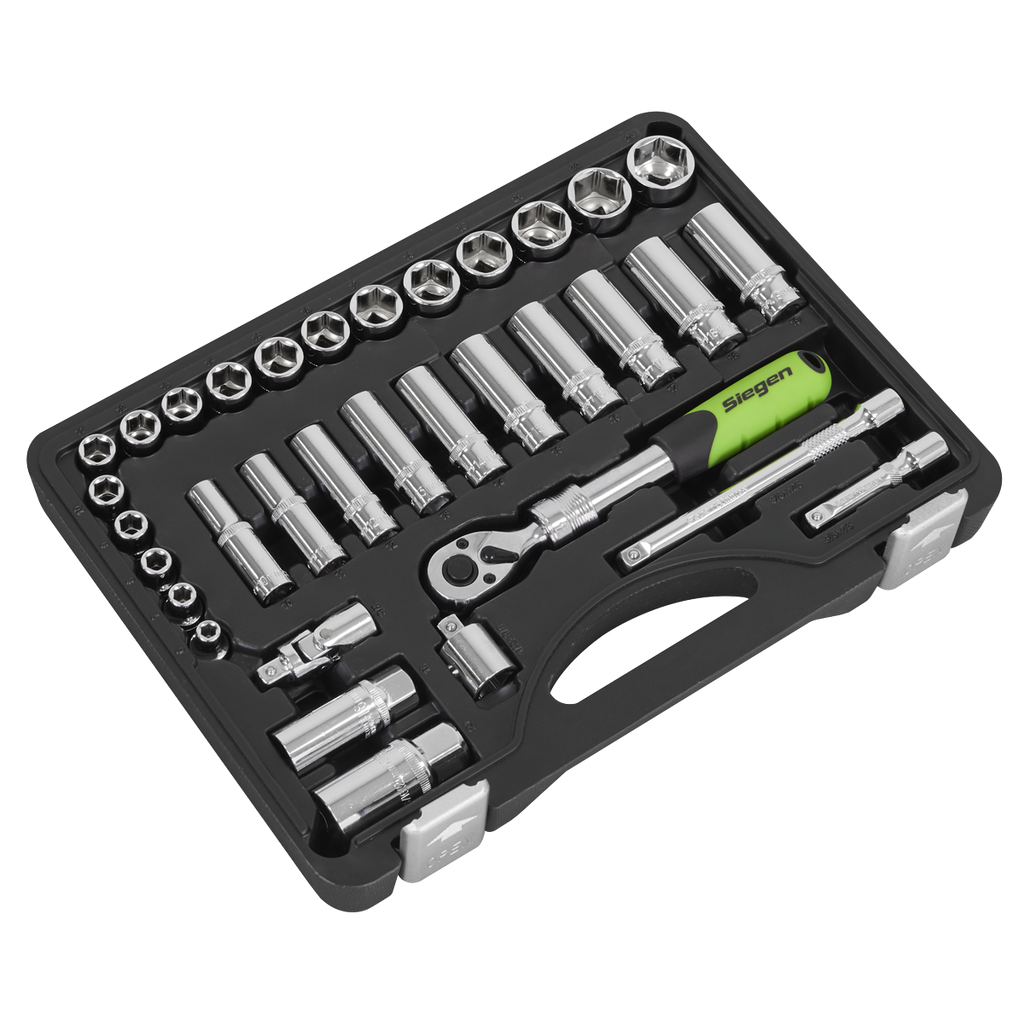 Extendable Ratchet Socket Set 3/8"Sq Drive 34pc S01287