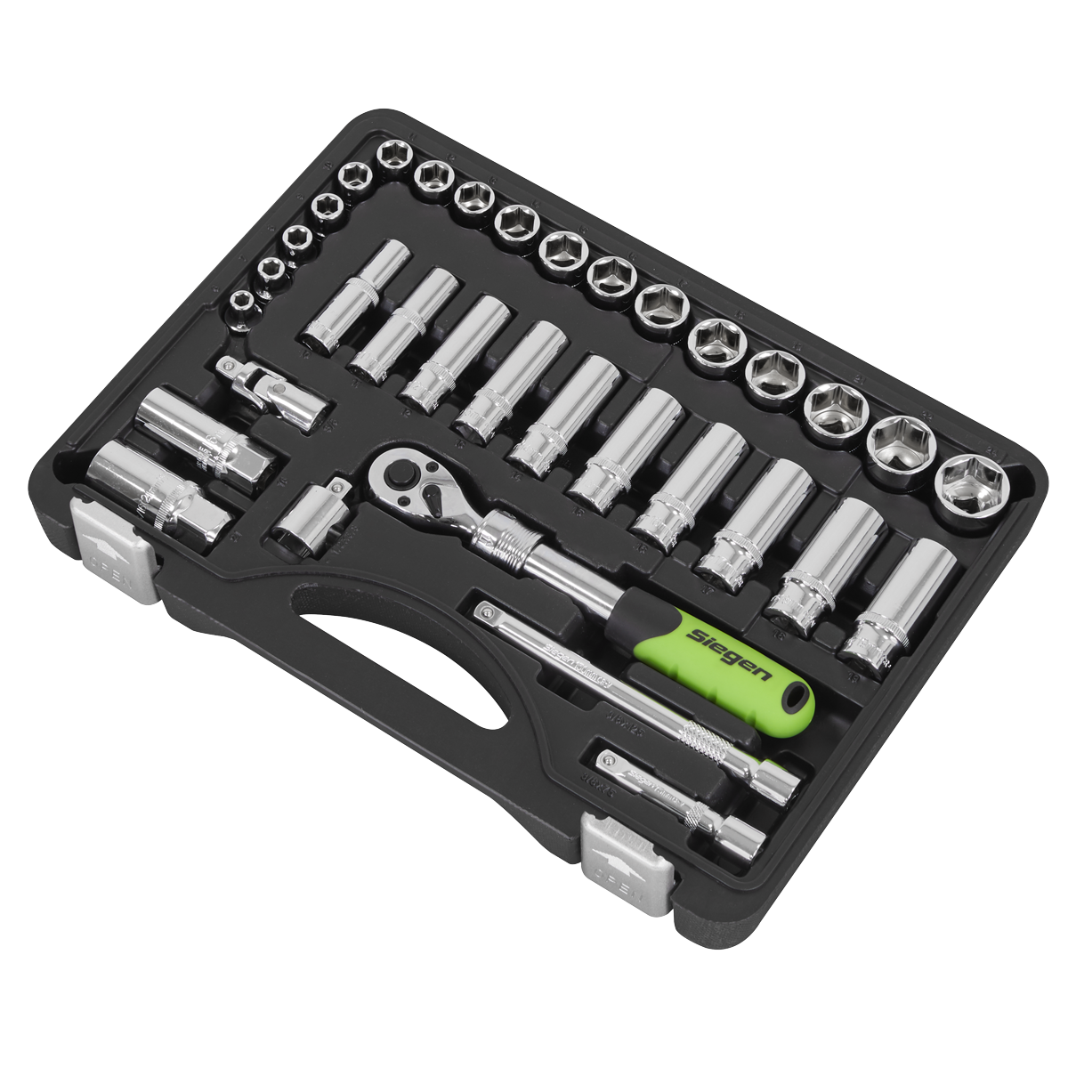 Extendable Ratchet Socket Set 3/8"Sq Drive 34pc S01287