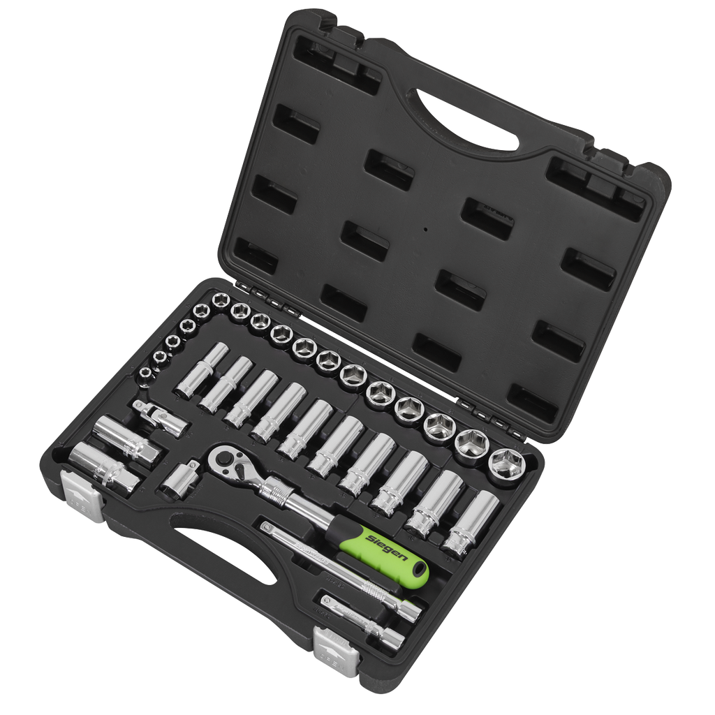 Extendable Ratchet Socket Set 3/8"Sq Drive 34pc S01287