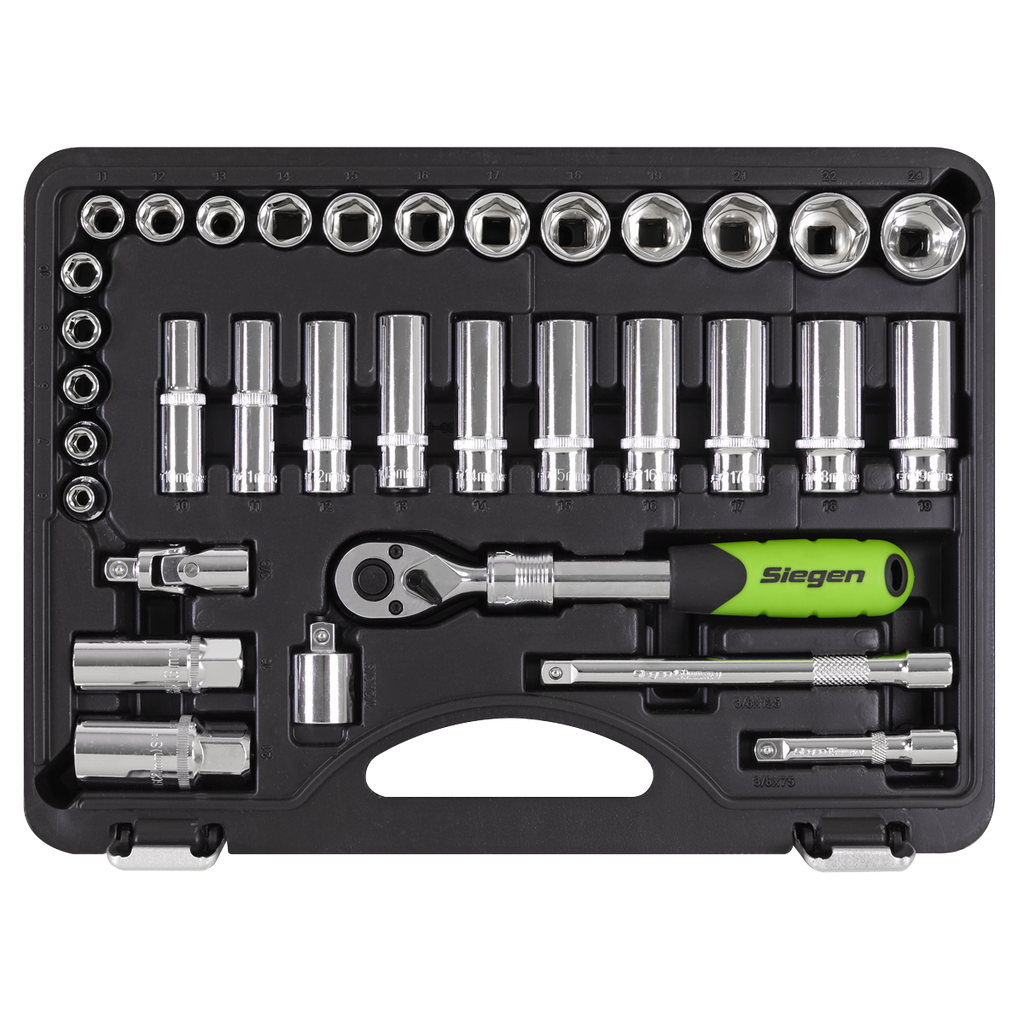 Extendable Ratchet Socket Set 3/8"Sq Drive 34pc S01287