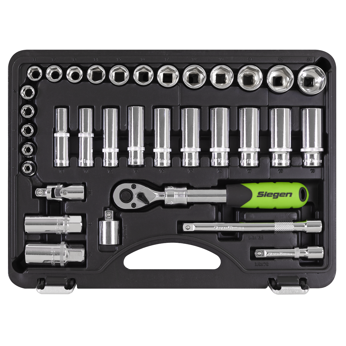 Extendable Ratchet Socket Set 3/8"Sq Drive 34pc S01287