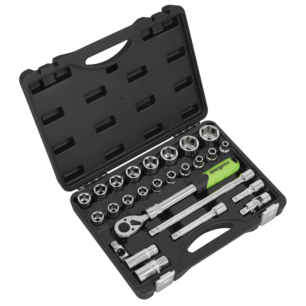 Extendable Ratchet Socket Set 1/2"Sq Drive 26pc S01288