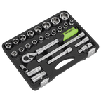 Extendable Ratchet Socket Set 1/2"Sq Drive 26pc S01288