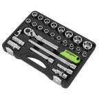 Extendable Ratchet Socket Set 1/2"Sq Drive 26pc S01288