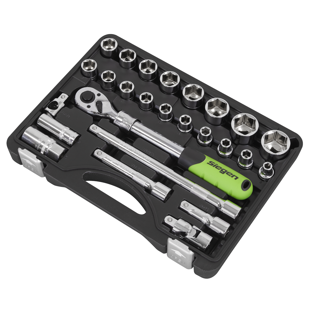 Extendable Ratchet Socket Set 1/2"Sq Drive 26pc S01288