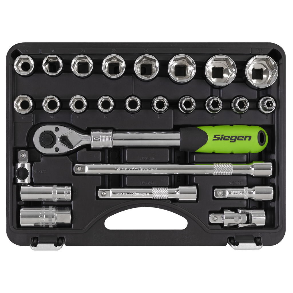 Extendable Ratchet Socket Set 1/2"Sq Drive 26pc S01288