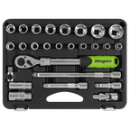 Extendable Ratchet Socket Set 1/2"Sq Drive 26pc S01288