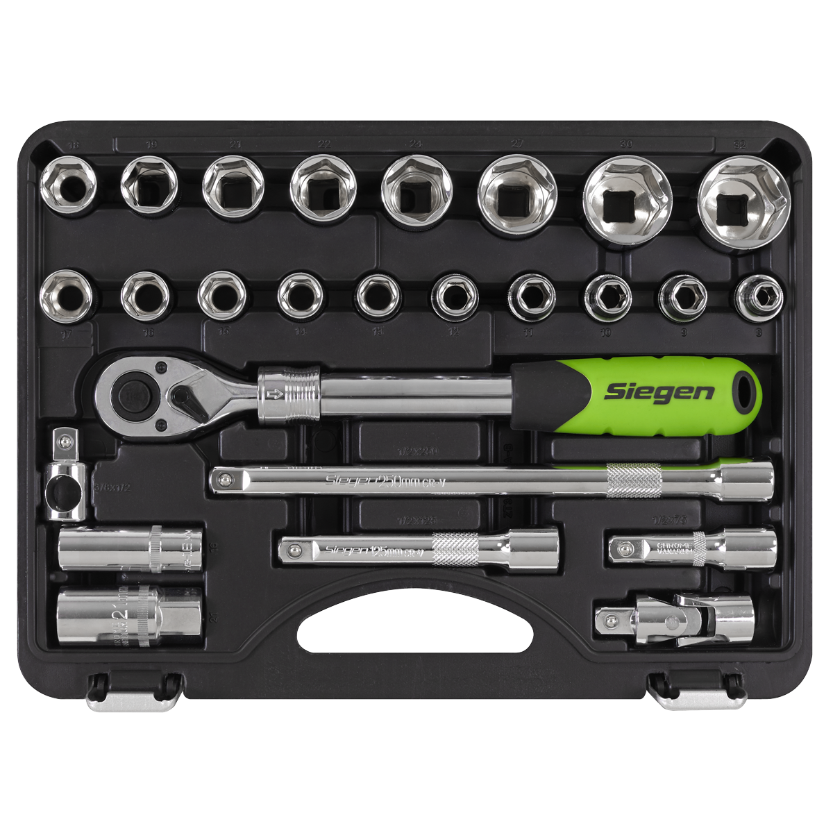 Extendable Ratchet Socket Set 1/2"Sq Drive 26pc S01288