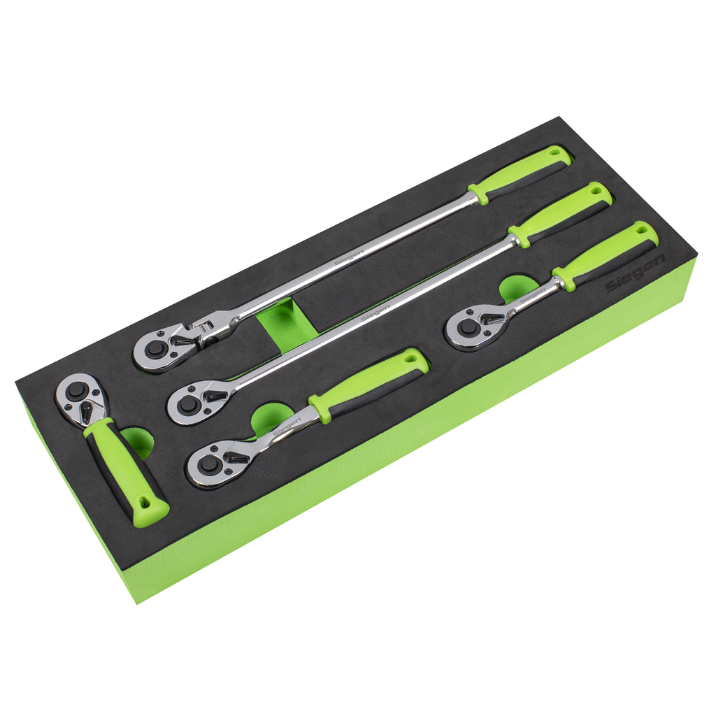 Ratchet Wrench Set with Flip Reverse 1/4"Sq Drive 5pc S01290