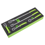 Ratchet Wrench Set with Flip Reverse 1/4"Sq Drive 5pc S01290