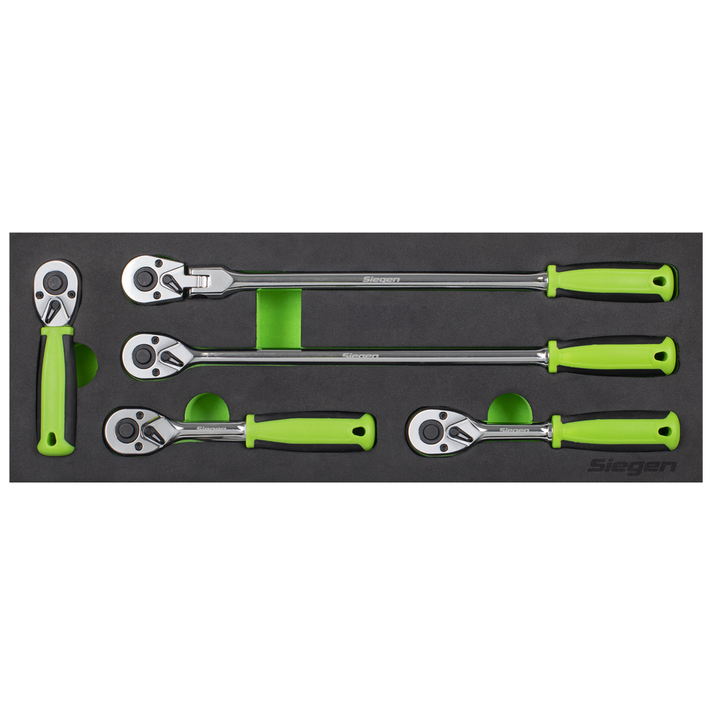 Ratchet Wrench Set with Flip Reverse 1/4"Sq Drive 5pc S01290