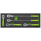 Ratchet Wrench Set with Flip Reverse 1/4"Sq Drive 5pc S01290