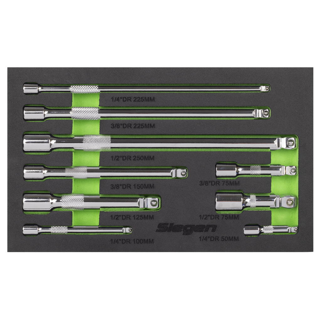 Extension Bar Set 1/4", 3/8" & 1/2"Sq Drive 9pc S01292