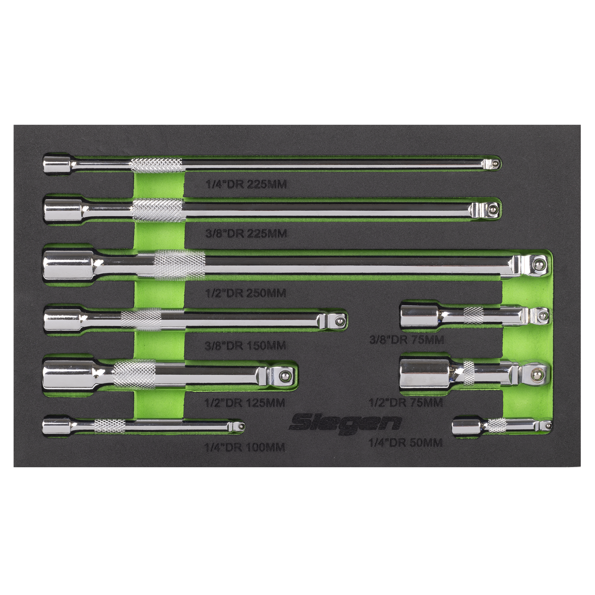 Extension Bar Set 1/4", 3/8" & 1/2"Sq Drive 9pc S01292