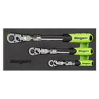 Extendable Flexi-Head Ratchet Wrench Set 3pc S01297