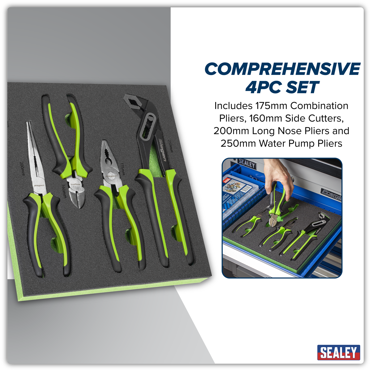 Comfort Grip Pliers Set 4pc S01298
