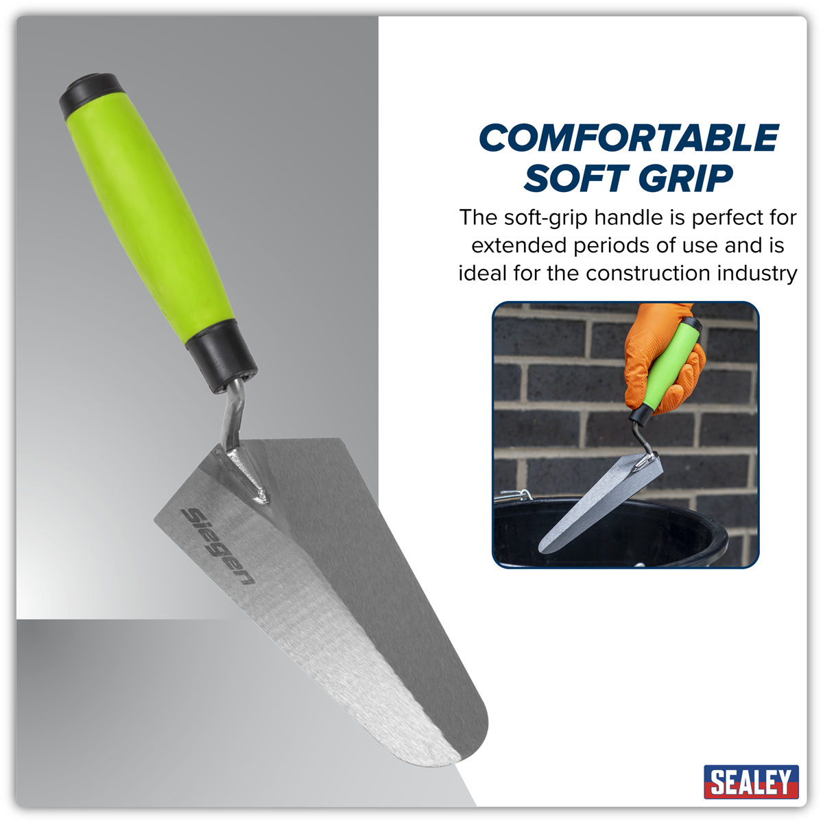Gauging Trowel with Soft Grip Handle 175mm S01303