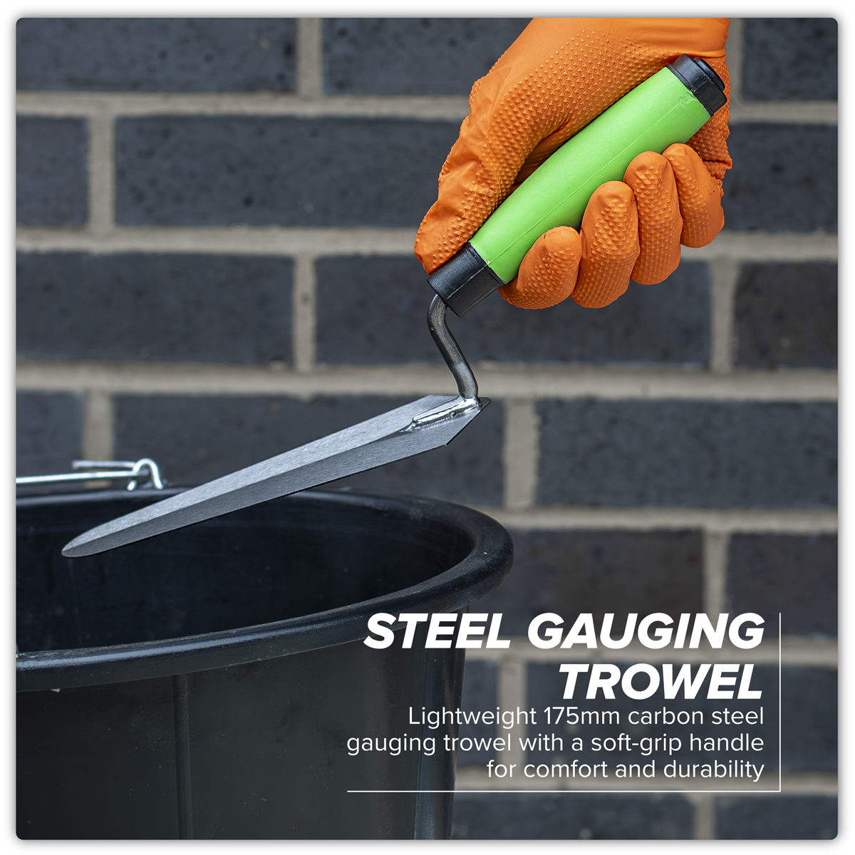 Gauging Trowel with Soft Grip Handle 175mm S01303