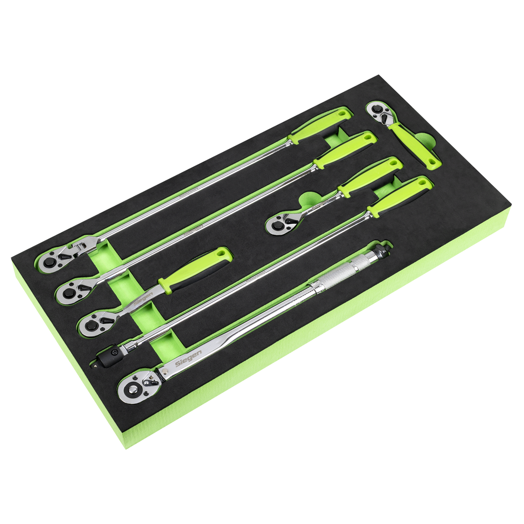 Ratchet Wrench, Breaker Bar & Torque Wrench Set 3/8"Sq Drive 7pc S01325