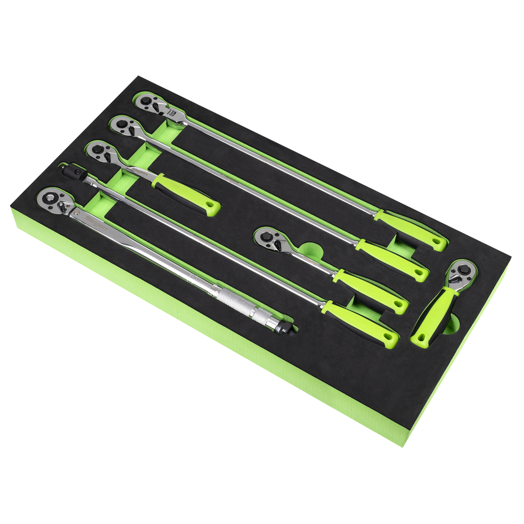 Ratchet Wrench, Breaker Bar & Torque Wrench Set 3/8"Sq Drive 7pc S01325