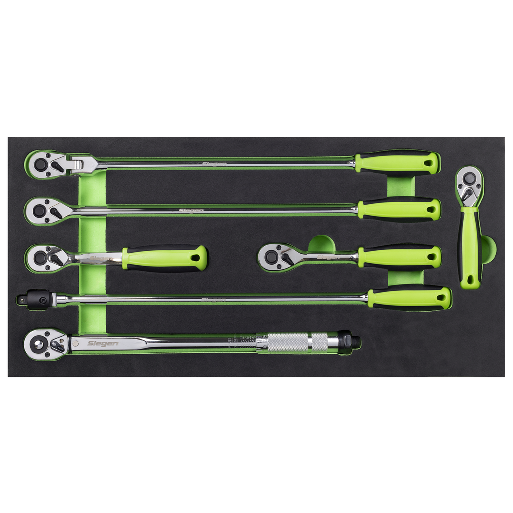 Ratchet Wrench, Breaker Bar & Torque Wrench Set 3/8"Sq Drive 7pc S01325