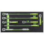 Ratchet Wrench, Breaker Bar & Torque Wrench Set 3/8"Sq Drive 7pc S01325