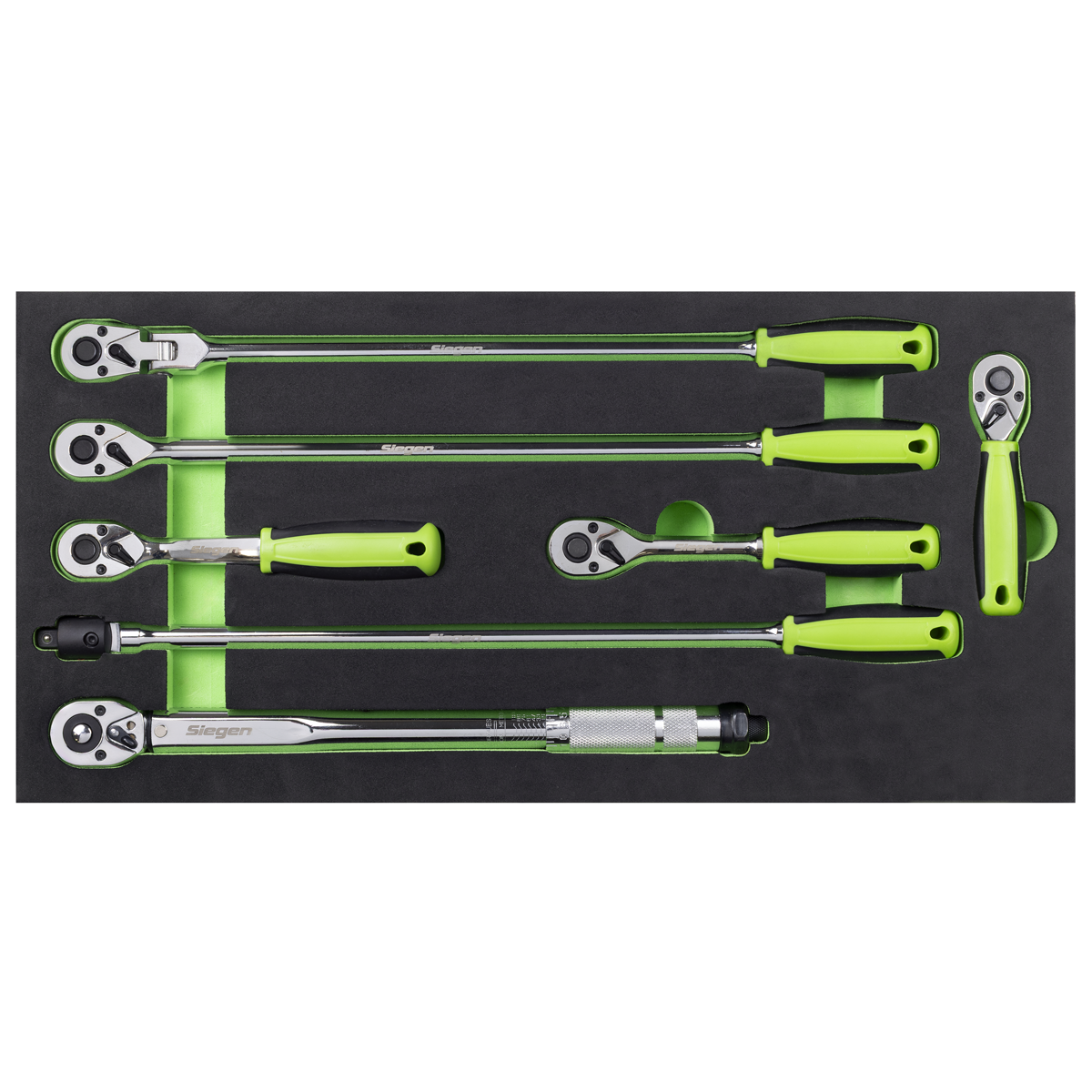 Ratchet Wrench, Breaker Bar & Torque Wrench Set 3/8"Sq Drive 7pc S01325