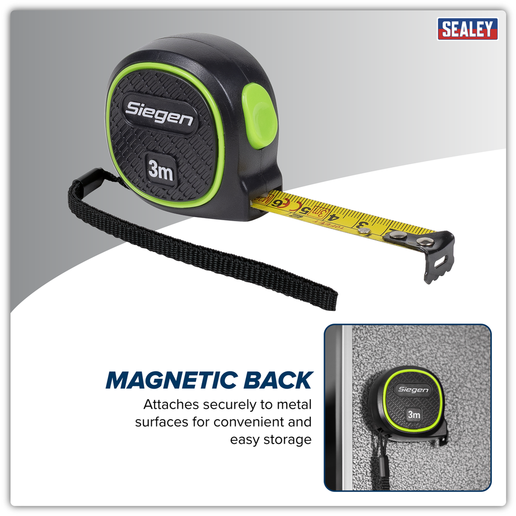 Metric/Imperial Auto Lock Tape Measure 3m(10ft) x 16mm S01327