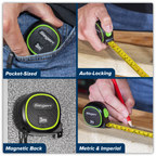 Metric/Imperial Auto Lock Tape Measure 3m(10ft) x 16mm S01327