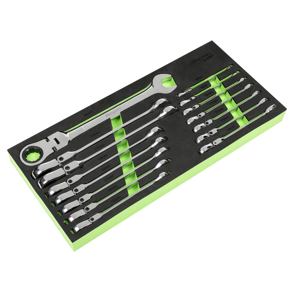 Flexi-Head Combination Ratchet Spanner Set 15pc S01329
