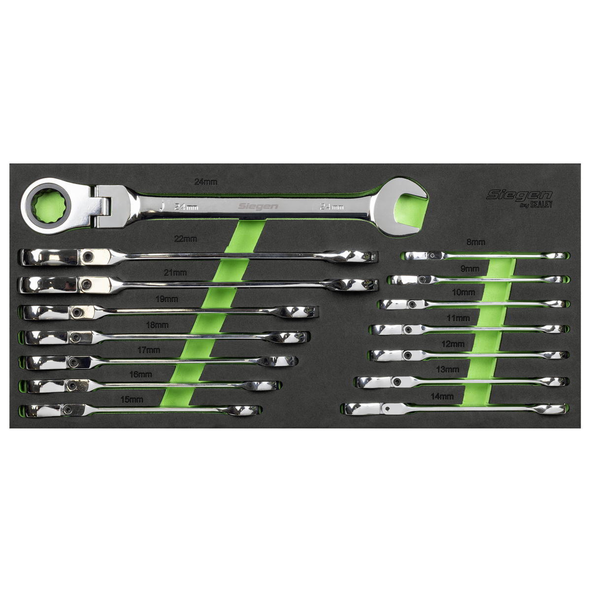 Flexi-Head Combination Ratchet Spanner Set 15pc S01329