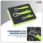 Stubby Ratchet Wrench Set 3pc S01330
