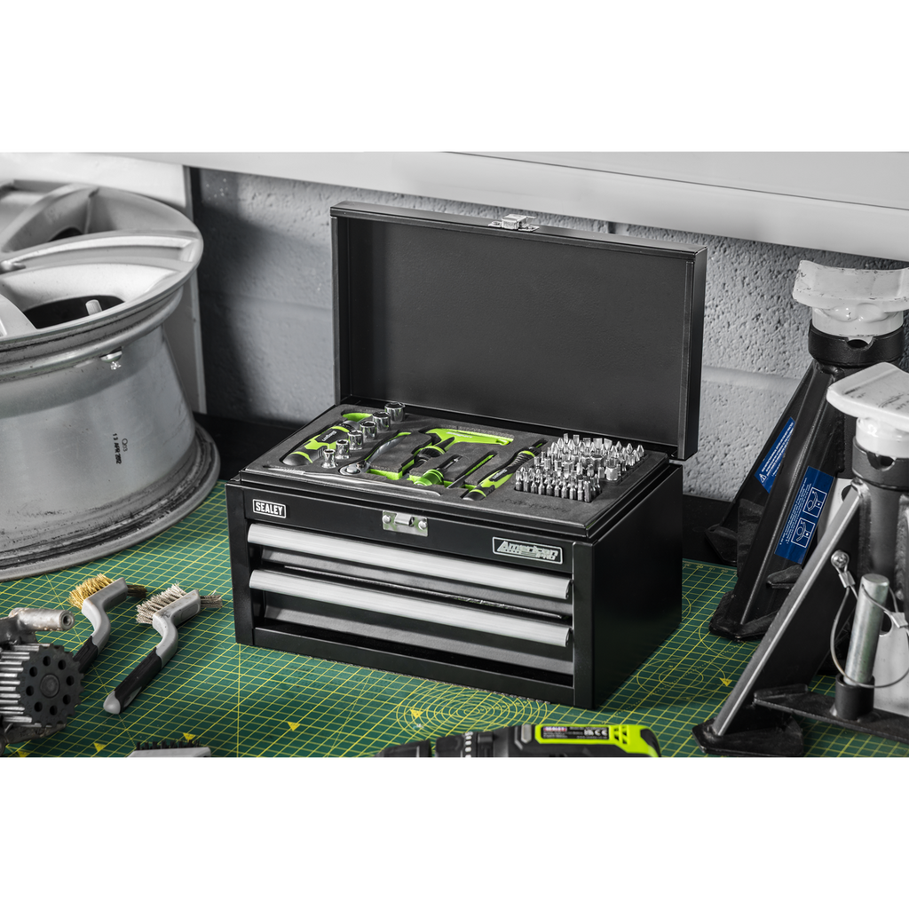 Mini Toolbox 2 Drawer with 111pc Tool Kit S01335