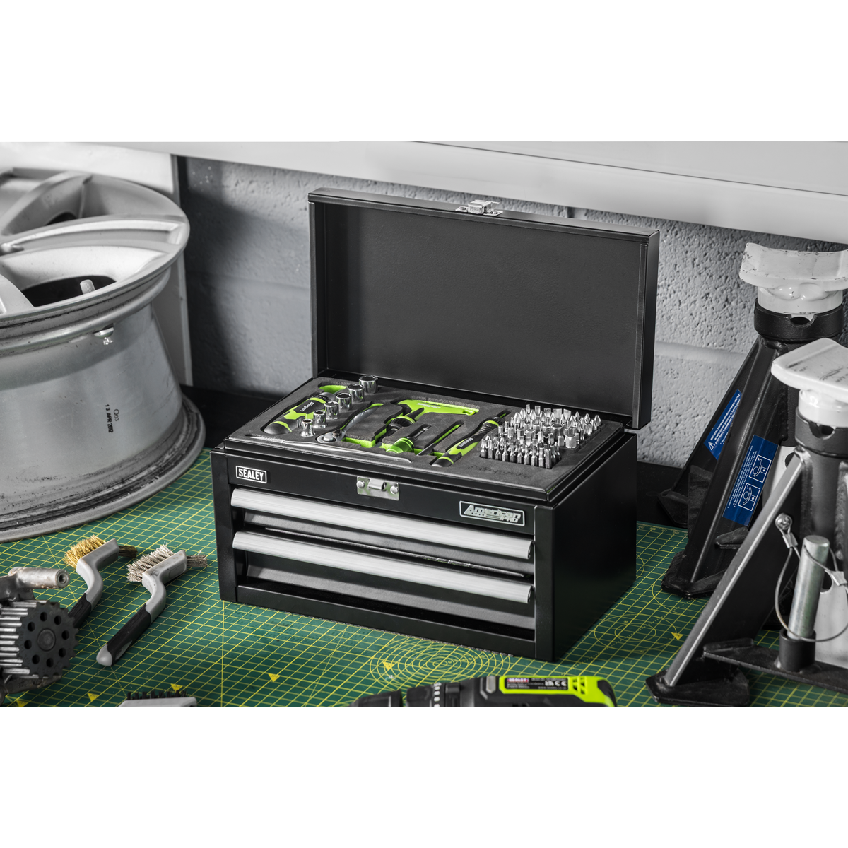 Mini Toolbox 2 Drawer with 111pc Tool Kit S01335
