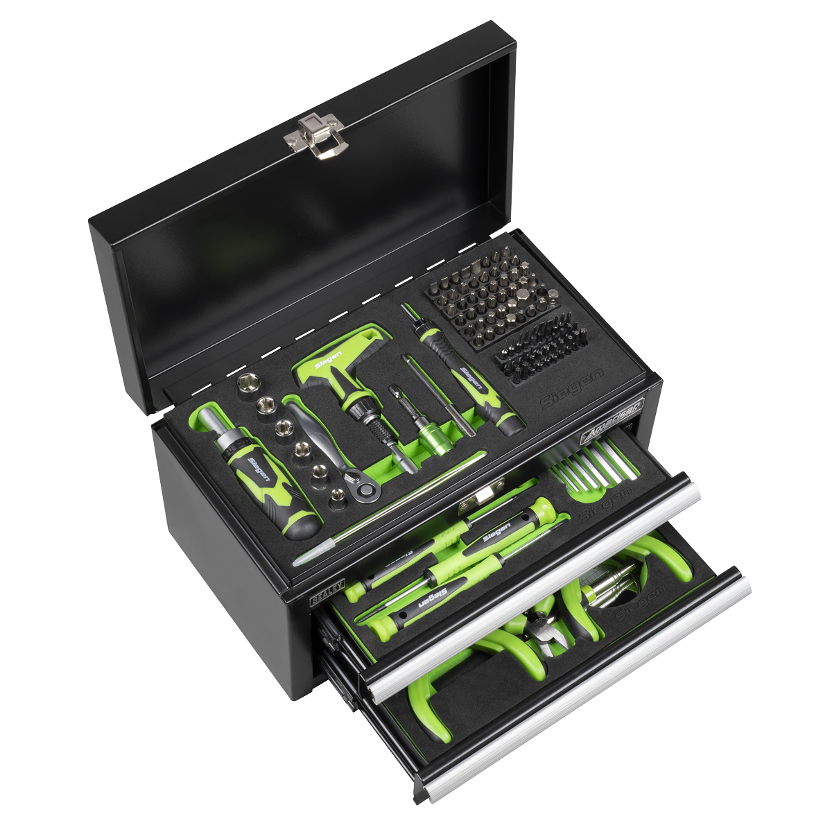 Mini Toolbox 2 Drawer with 111pc Tool Kit S01335
