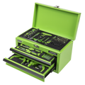 Mini Toolbox 2 Drawer with 111pc Tool Kit - Green S01346