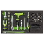Mini Toolbox 2 Drawer with 111pc Tool Kit - Green S01346