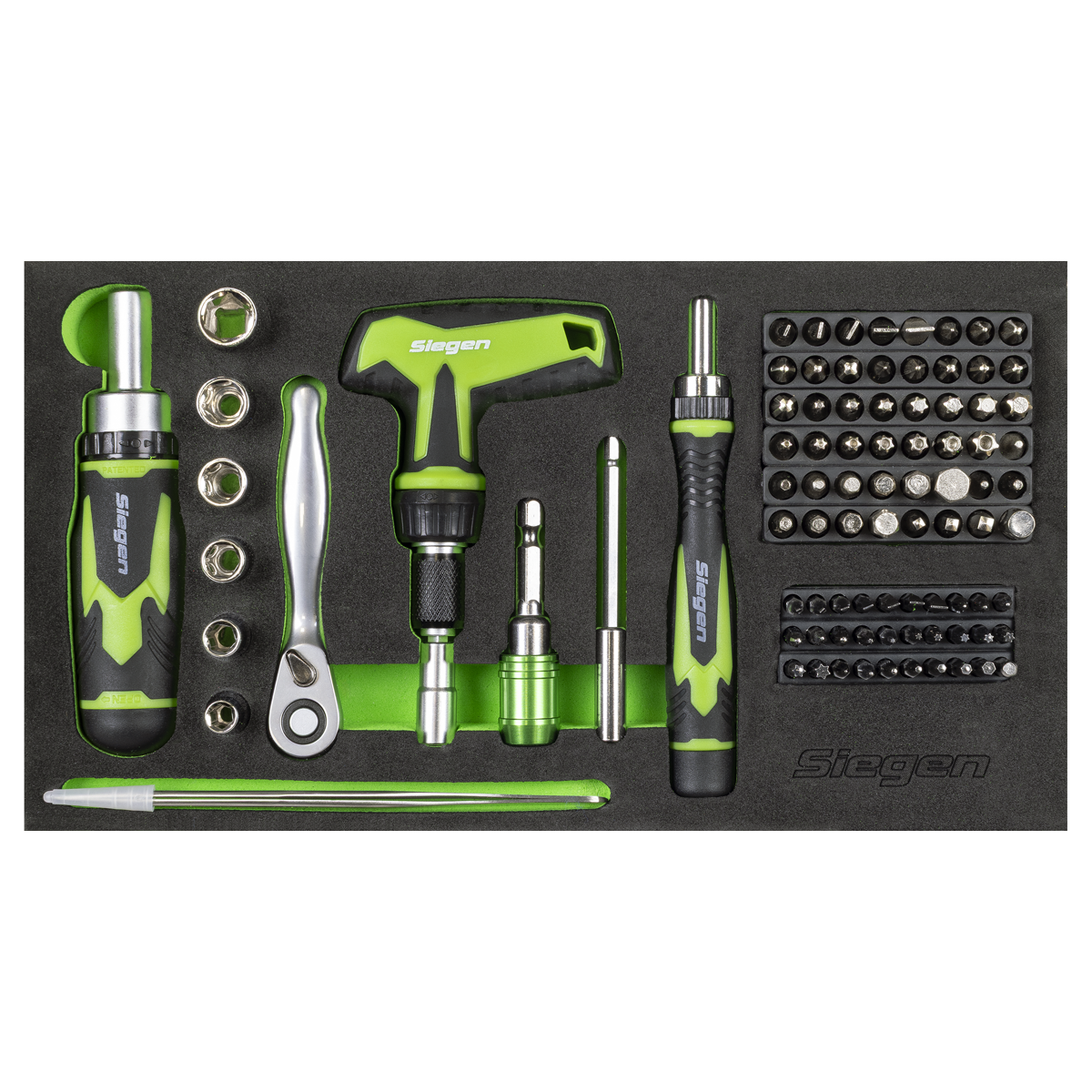 Mini Toolbox 2 Drawer with 111pc Tool Kit - Green S01346