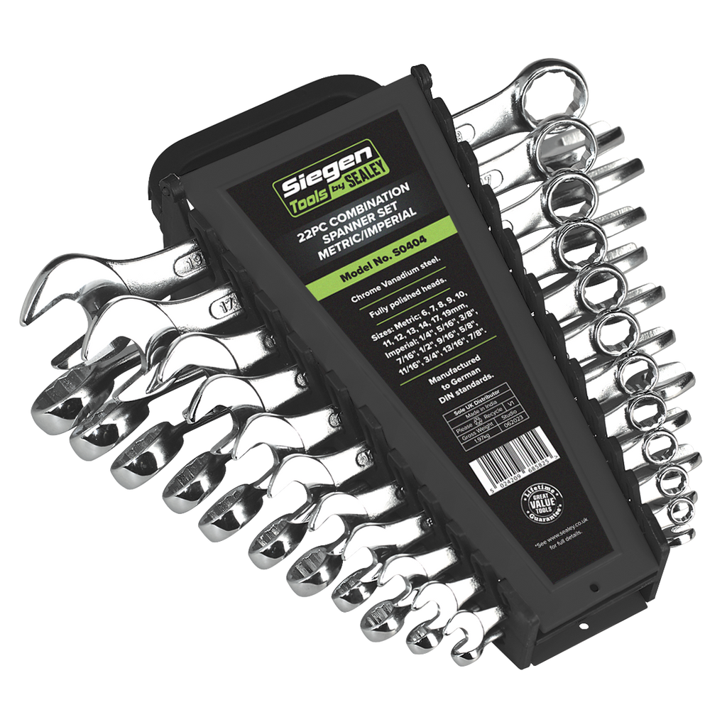 Metric/Imperial Combination Spanner Set 22pc S0404