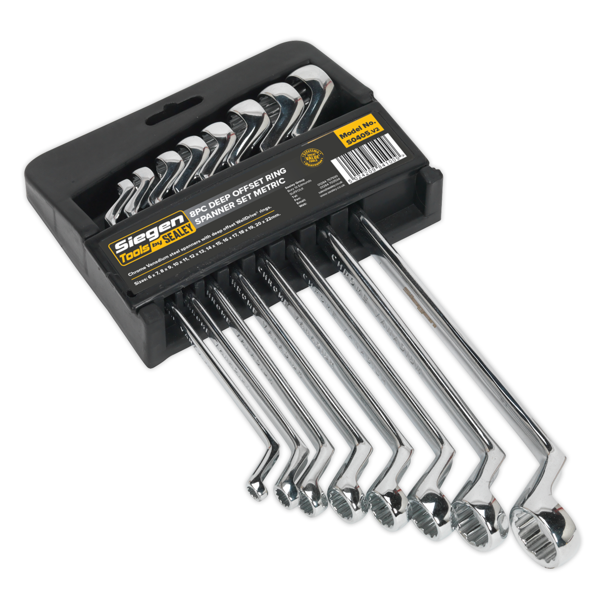 Deep Offset Ring Spanner Set 8pc S0405