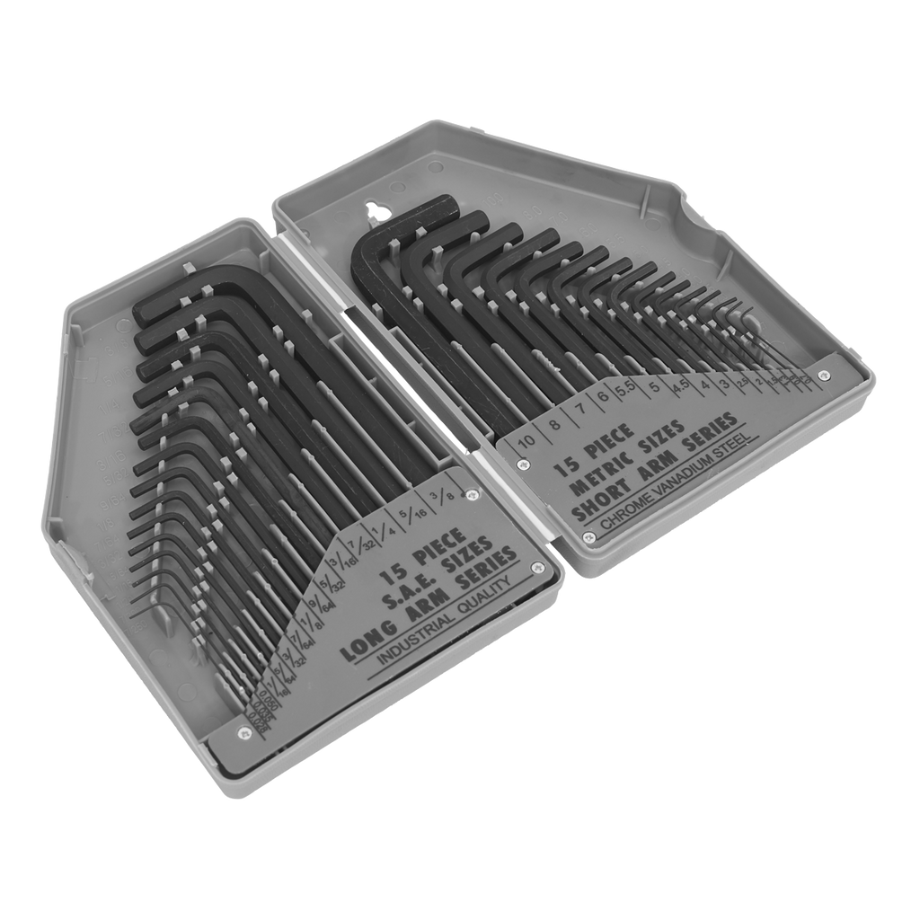 Metric/Imperial Long/Short-Arm Hex Key Set 30pc S0484