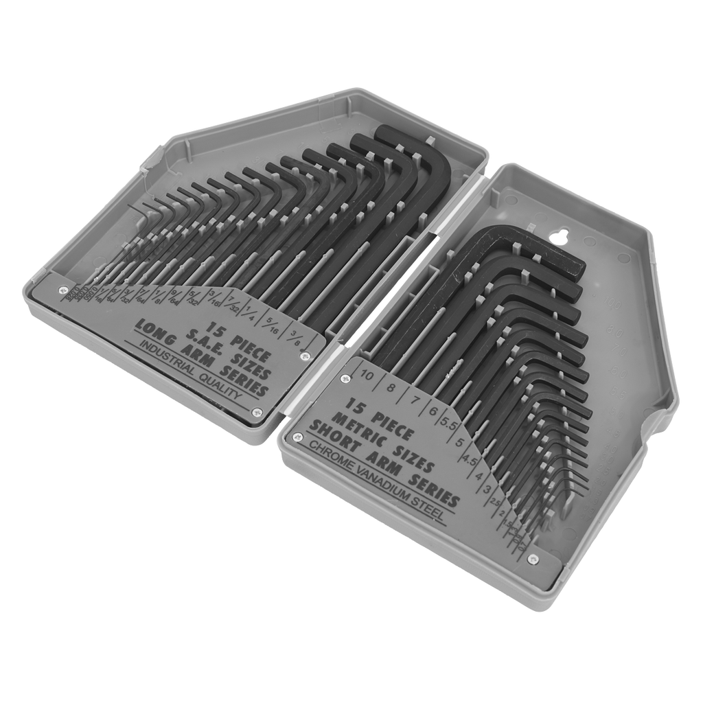 Metric/Imperial Long/Short-Arm Hex Key Set 30pc S0484