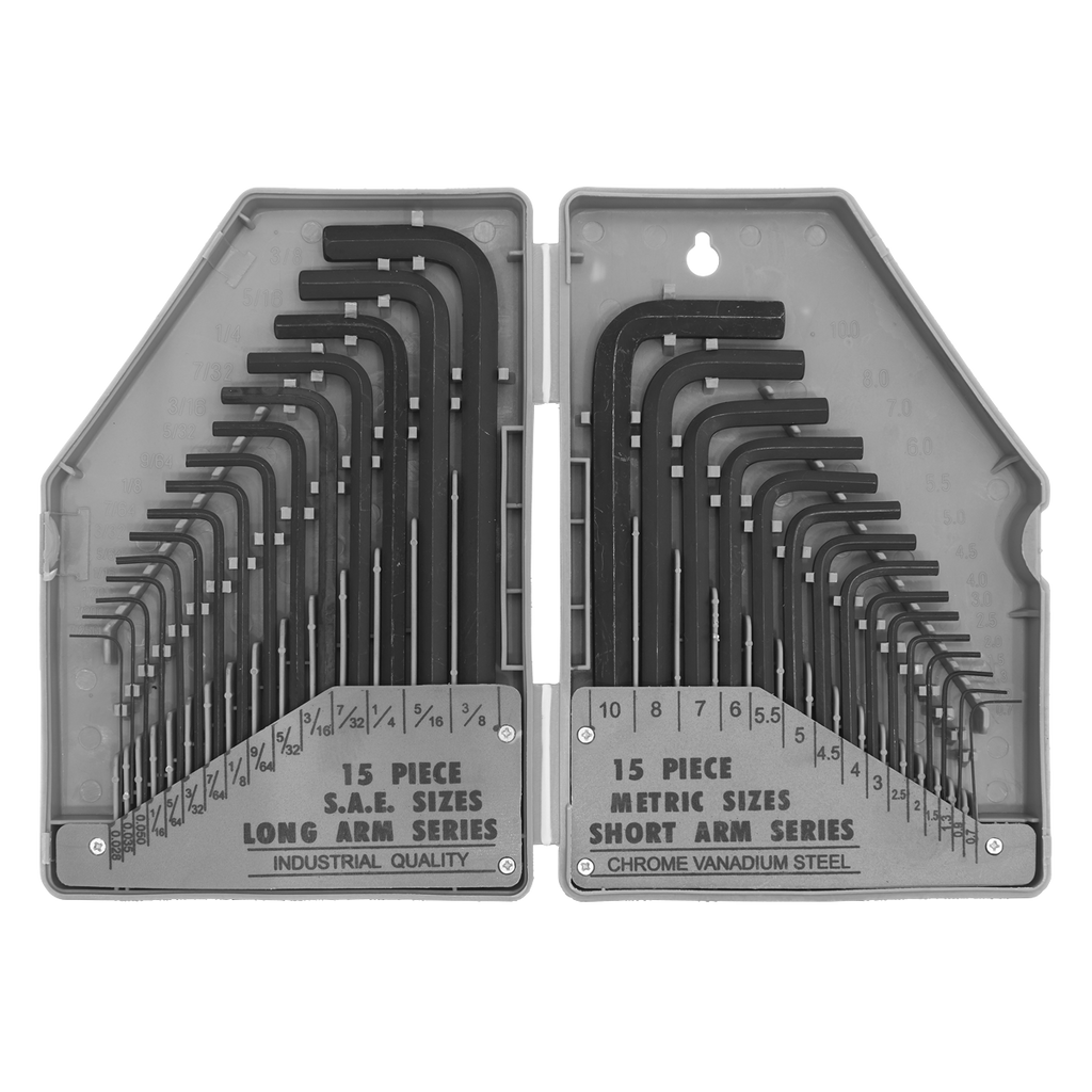Metric/Imperial Long/Short-Arm Hex Key Set 30pc S0484